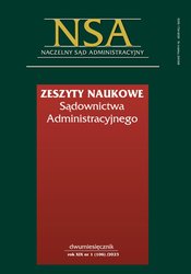 : Zeszyty Naukowe Sądownictwa Administracyjnego - e-wydanie – 1/2023