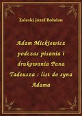 Adam Mickiewicz podczas pisania i drukowania Pana Tadeusza : list do syna Adama - ebook
