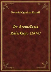 : Do Bronisława Zaleskiego (1876) - ebook