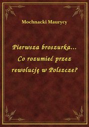 : Pierwsza broszurka... Co rozumieć przez rewolucję w Polszcze? - ebook